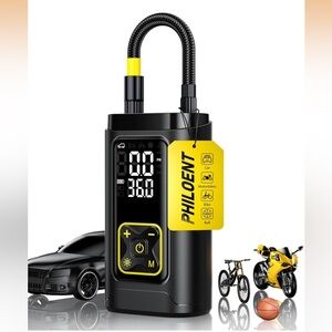 Tire inflator portable air compressor for car tires